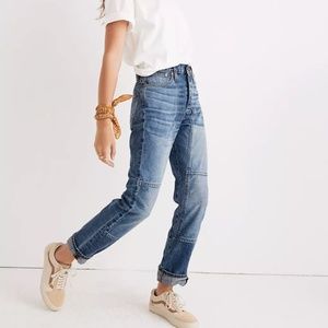 Madewell Rivet and Thread High-Rise Slim Boyjeans: Thigh Patch Edition